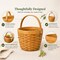 Vintiquewise Small Apple Picking Basket with Handle, Woven Wood Fruit Basket, Decorative Farmhouse Basket for Storage, Gifts, Fall Decor, and Seasonal Display